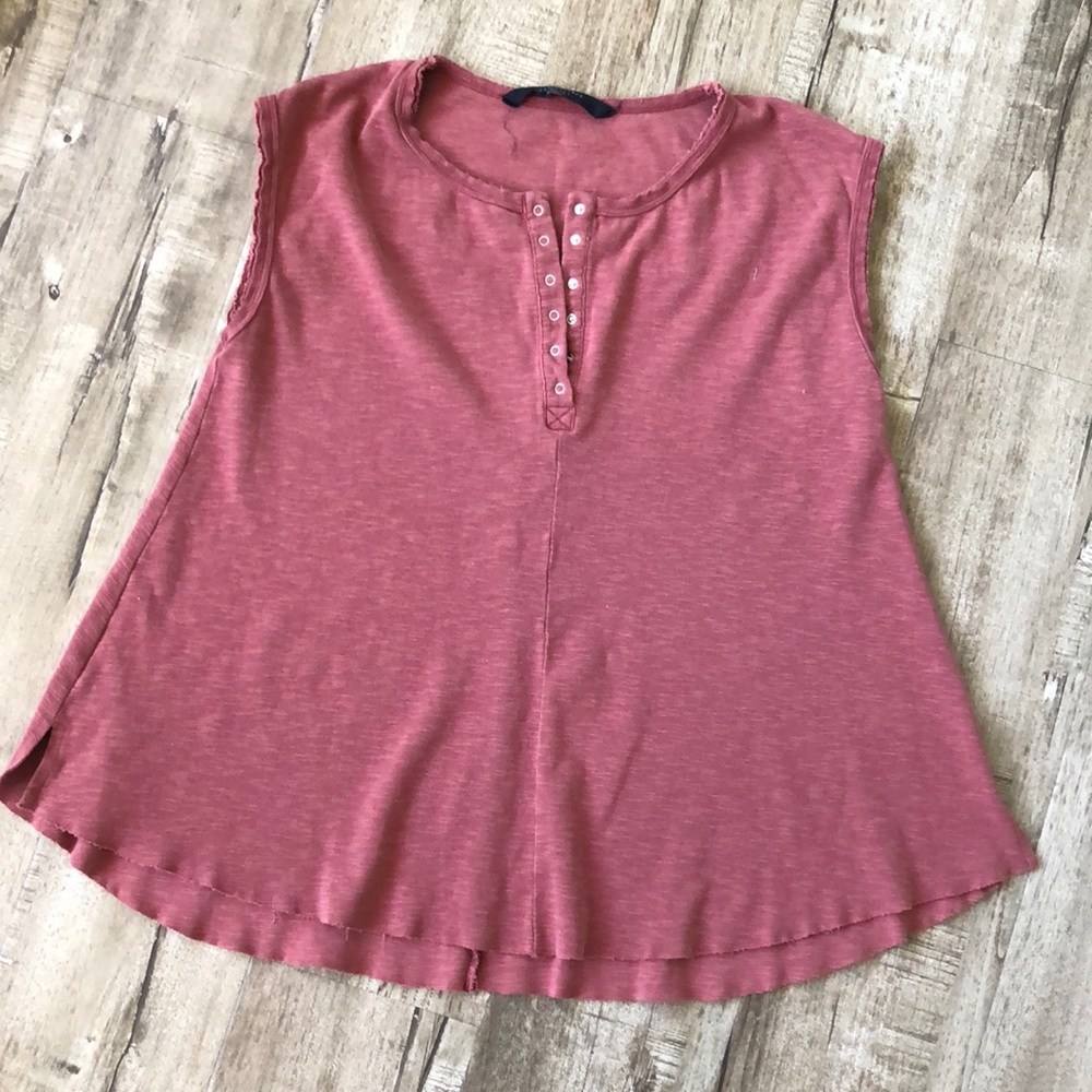 Knot Sisters Terra Cotta Swing Snap Henley Med